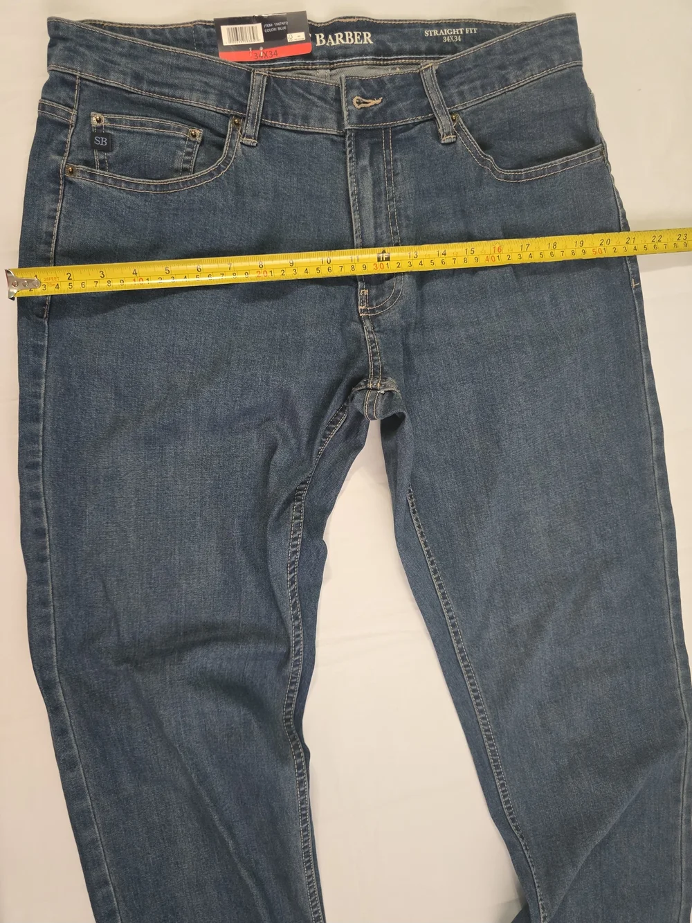 Scott Barber Straight Fit Medium Wash Blue Denim Stretch 5Pocket Jeans 34x34 NWT